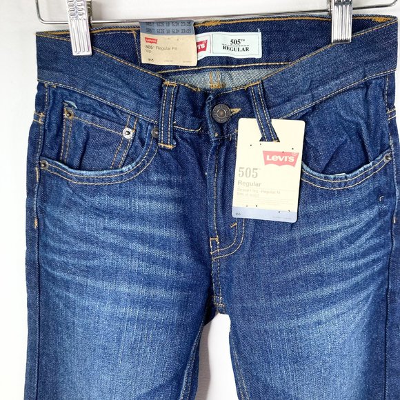Levi's 505 Boy's Blue Jeans Size 10 Slim Straight Leg Regular Fit NEW - Picture 7 of 10